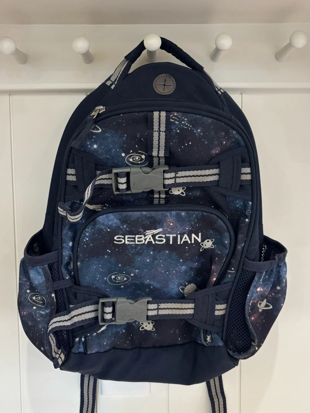 Pottery Barn Kids Navy Blue Galaxy Backpack - Sebastian